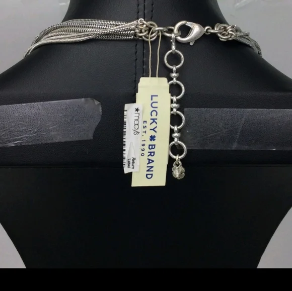 NWT Lucky Brand Blue Teal & White Beaded Multi Strand Necklace 32" - Picture 4 of 5